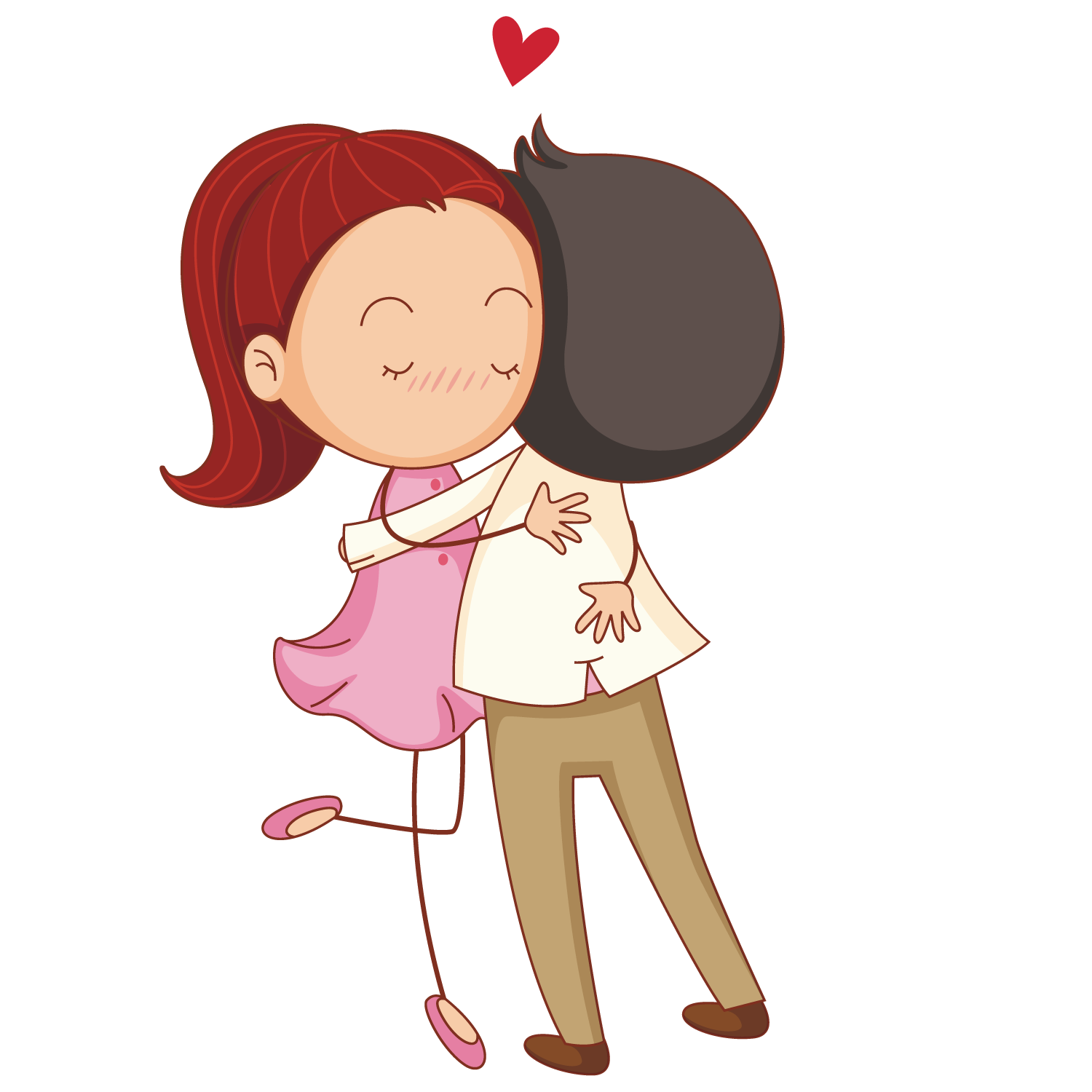 Hug clipart intimacy. Cartoon drawing illustration embrace