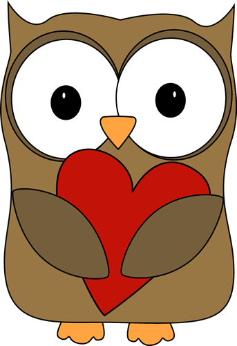 owls clipart heart