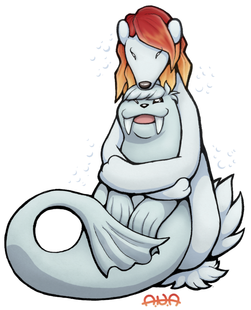 Hug clipart polar bear. Yogemon hugs by ratherpeculiar