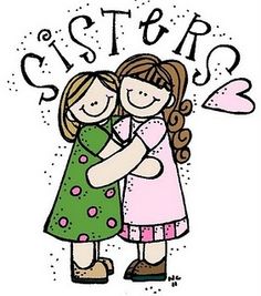 hugging clipart sister