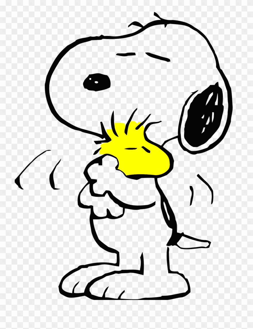 Phone and woodstock png. Hugging clipart snoopy