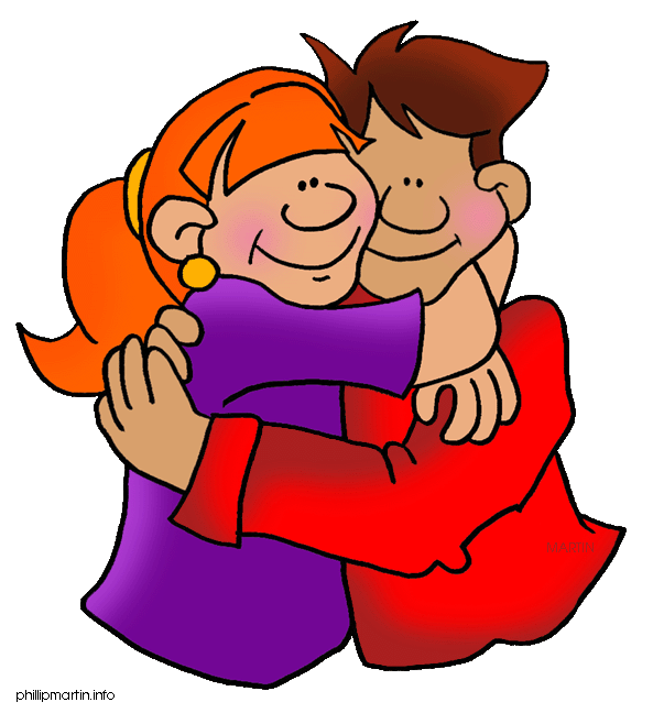 Couple hugging . Clipart people love