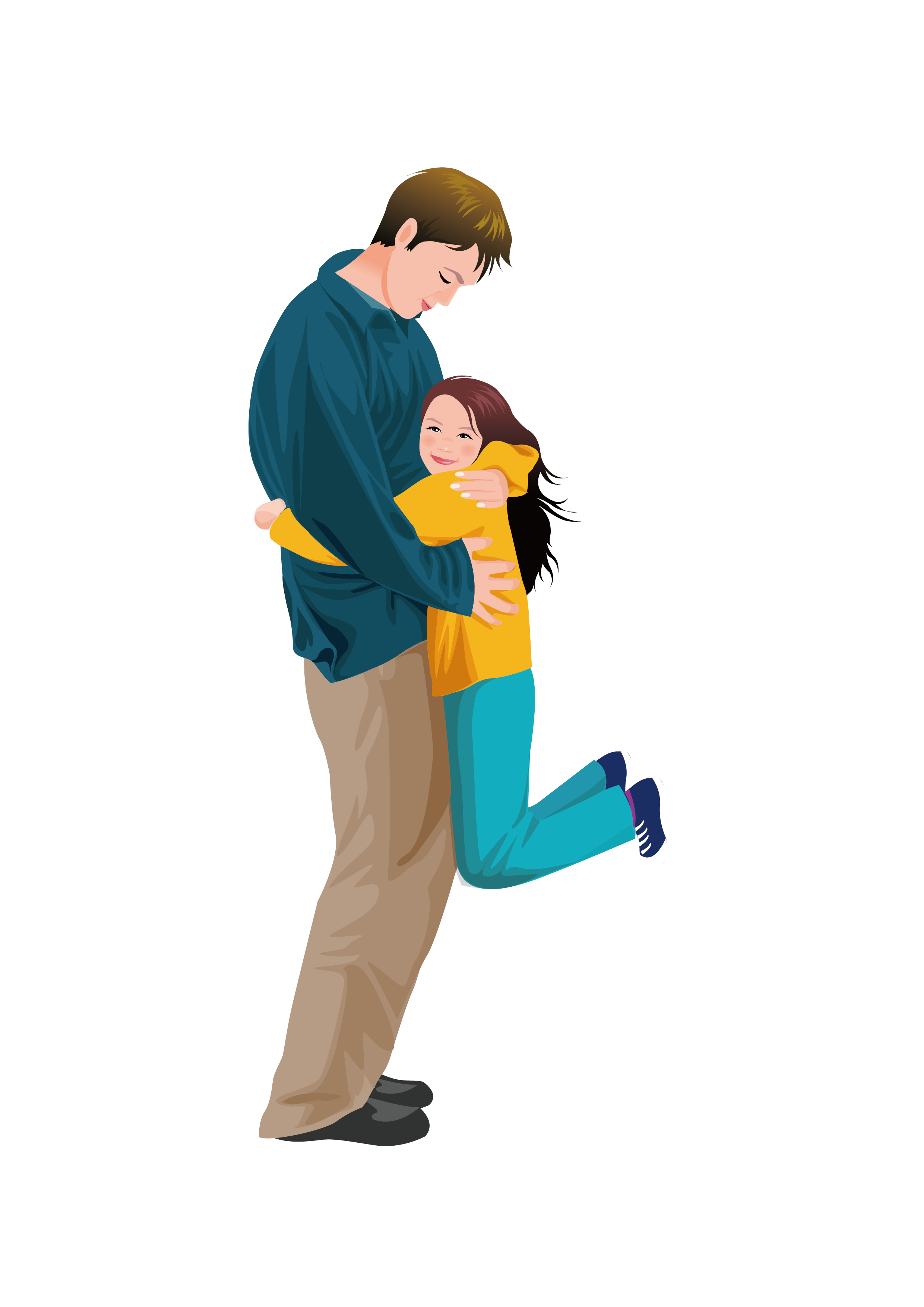 Family Hugging Clip Art