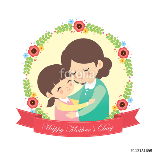 S day and daughter. Hugging clipart happy mother