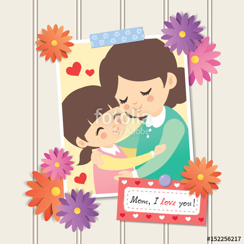 hugging clipart happy mother