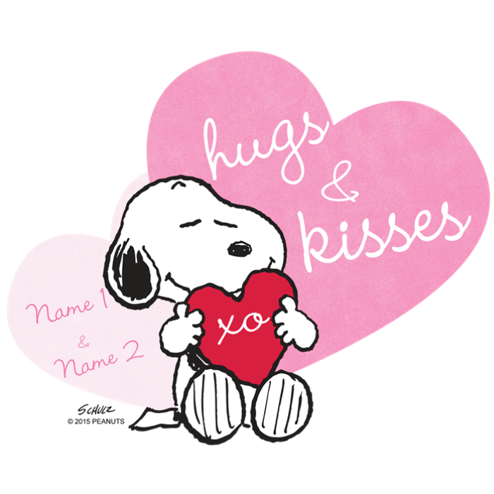 Snoopy hugs and kisses. Thanks clipart hug kiss