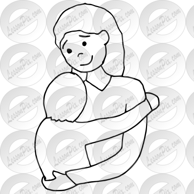 hugging clipart outline