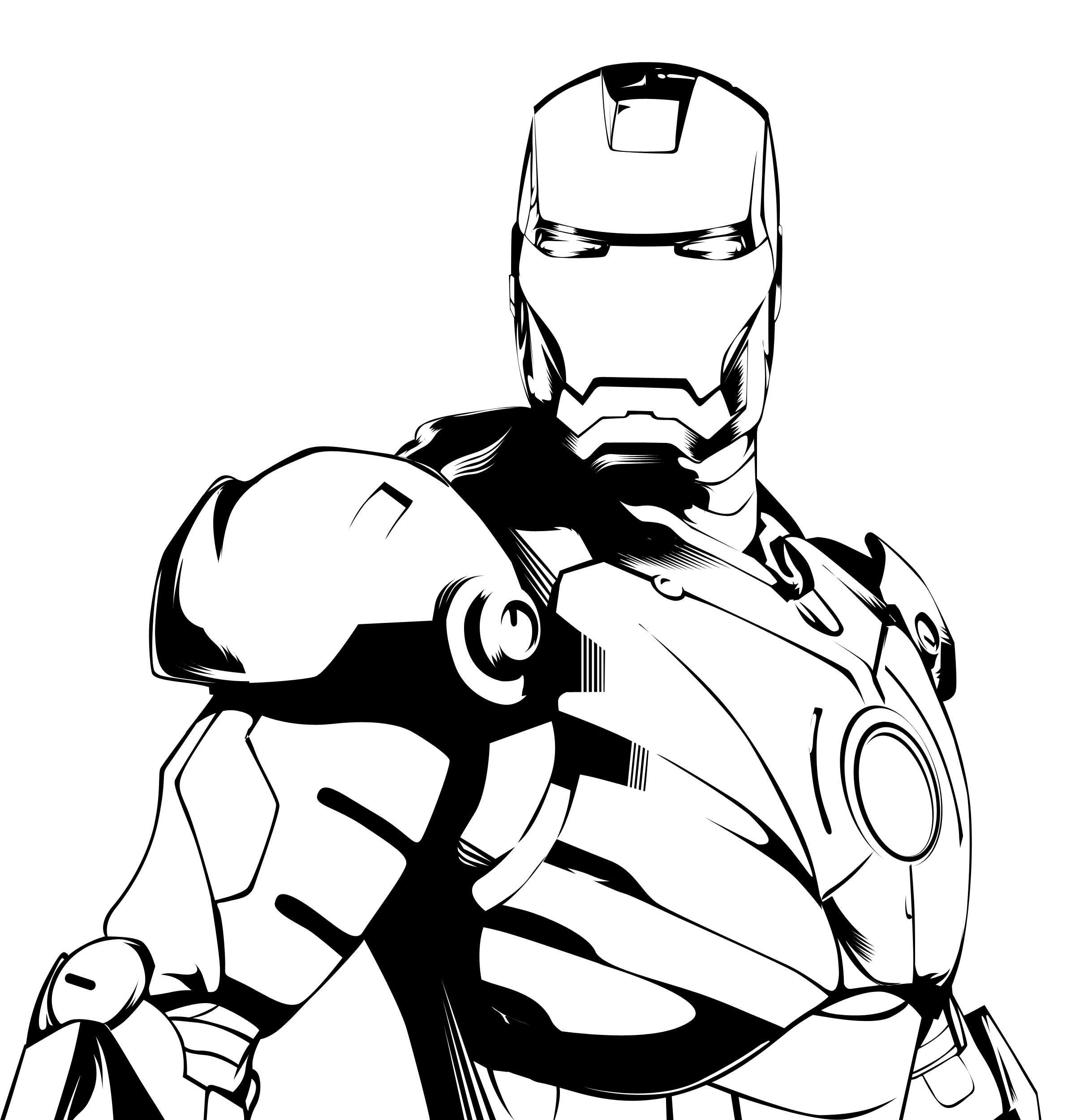 ironman clipart black and white