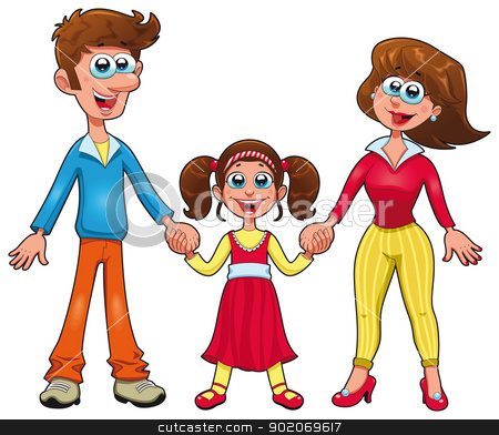 Stock vector . Humans clipart human family