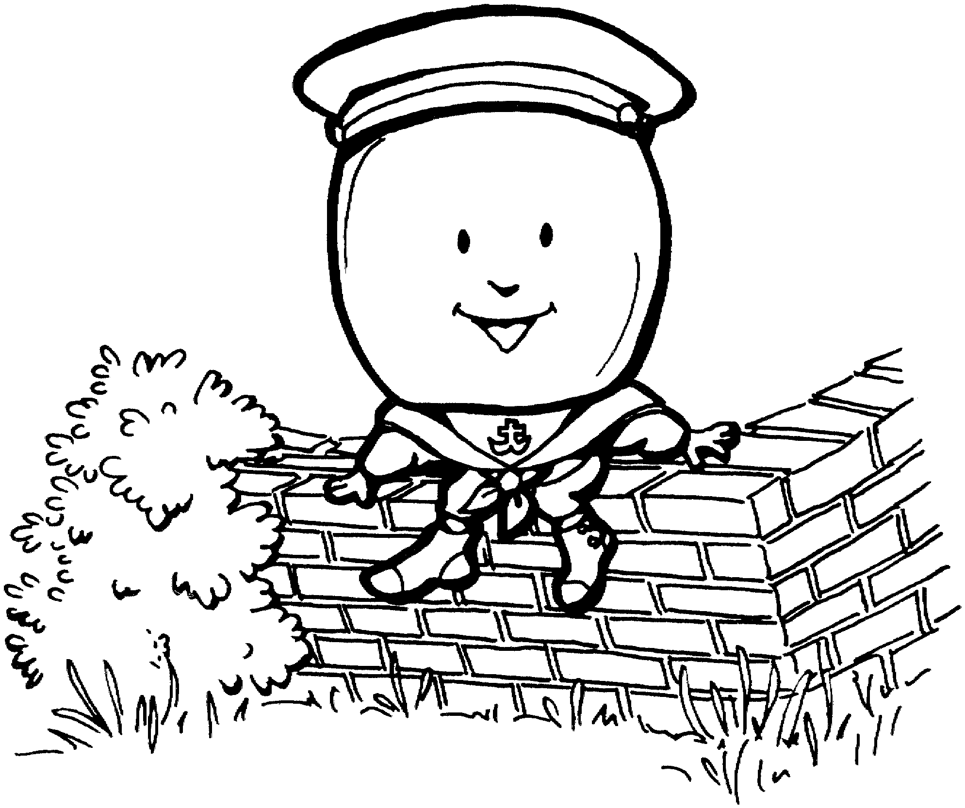 humpty dumpty clipart coloring page