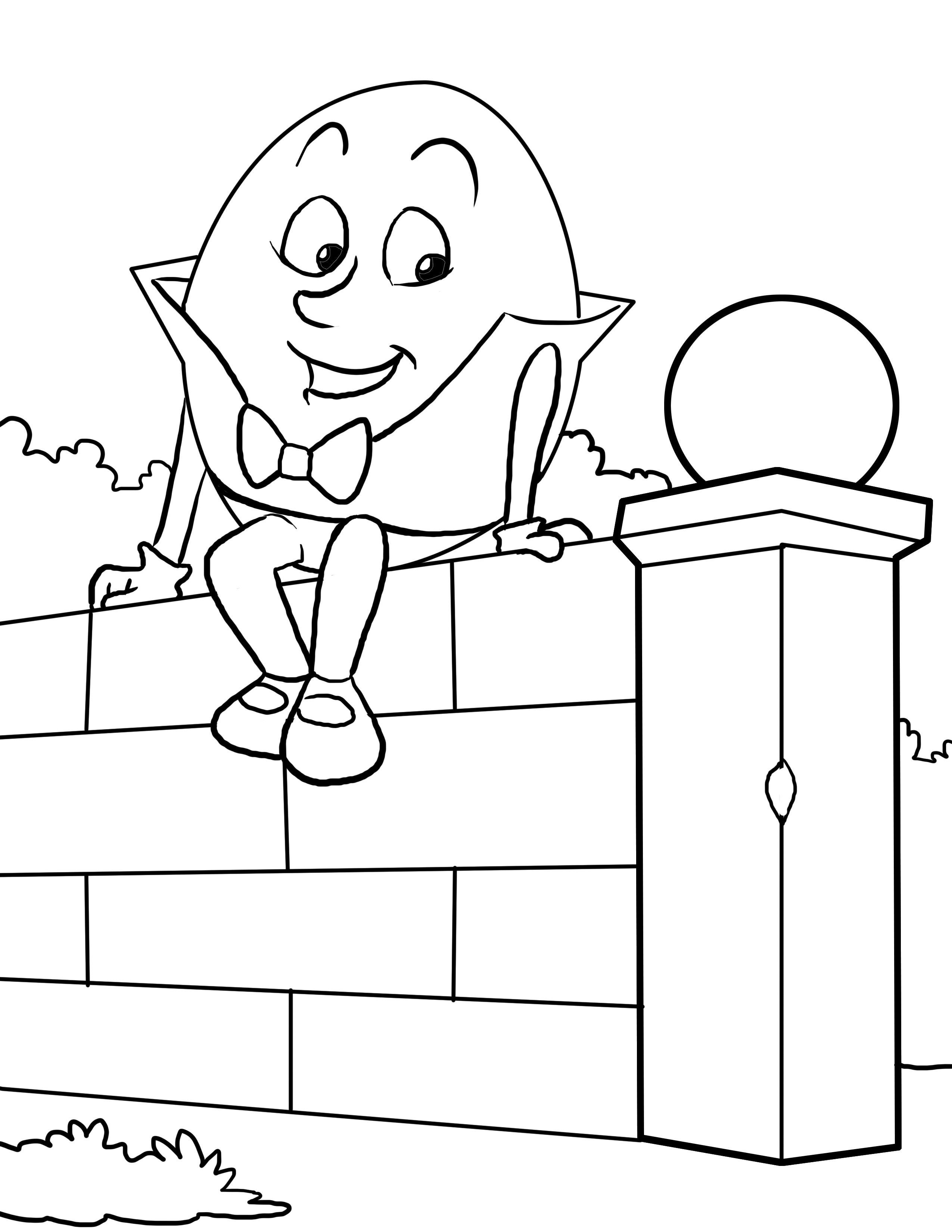 Humpty dumpty clipart colouring page, Humpty dumpty colouring page