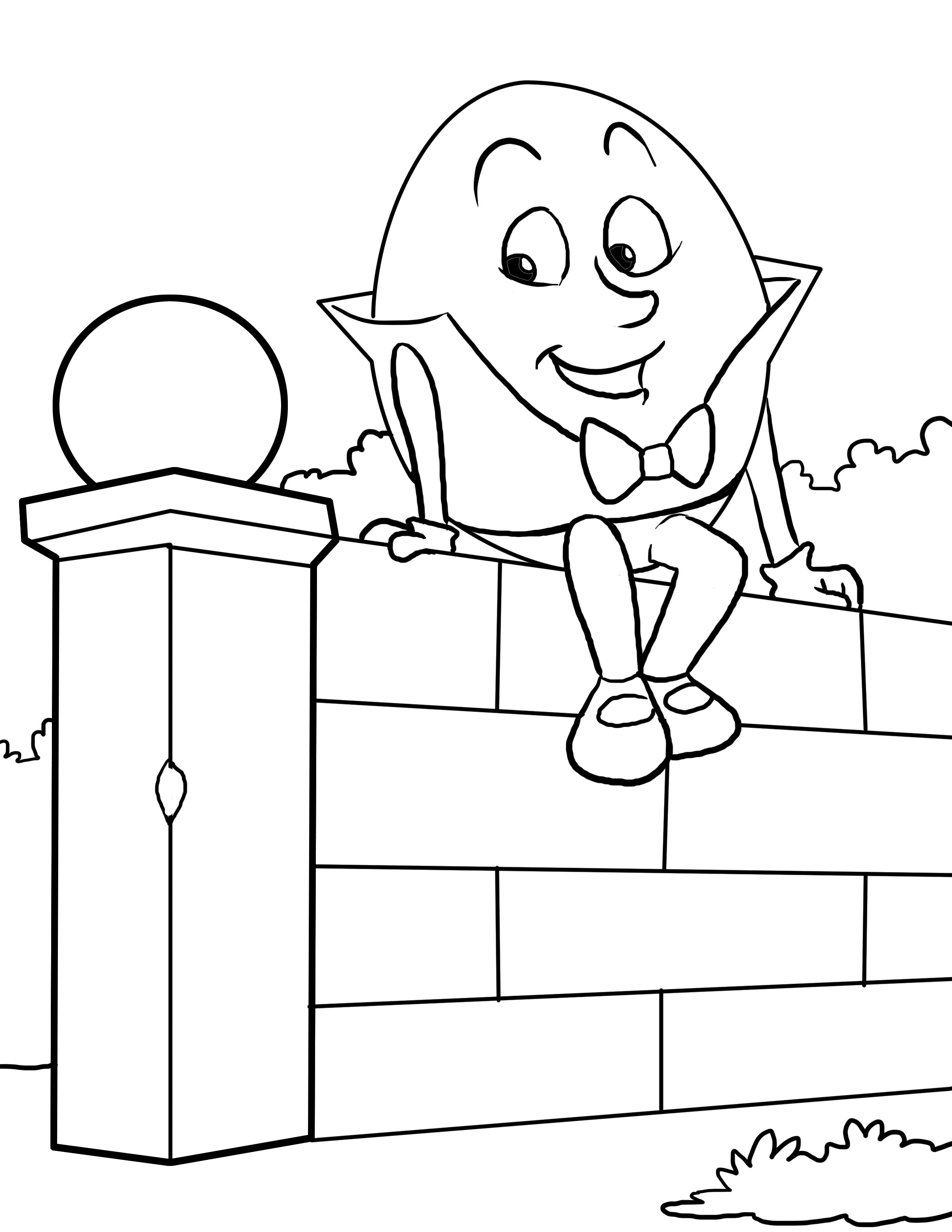 humpty dumpty clipart colouring page