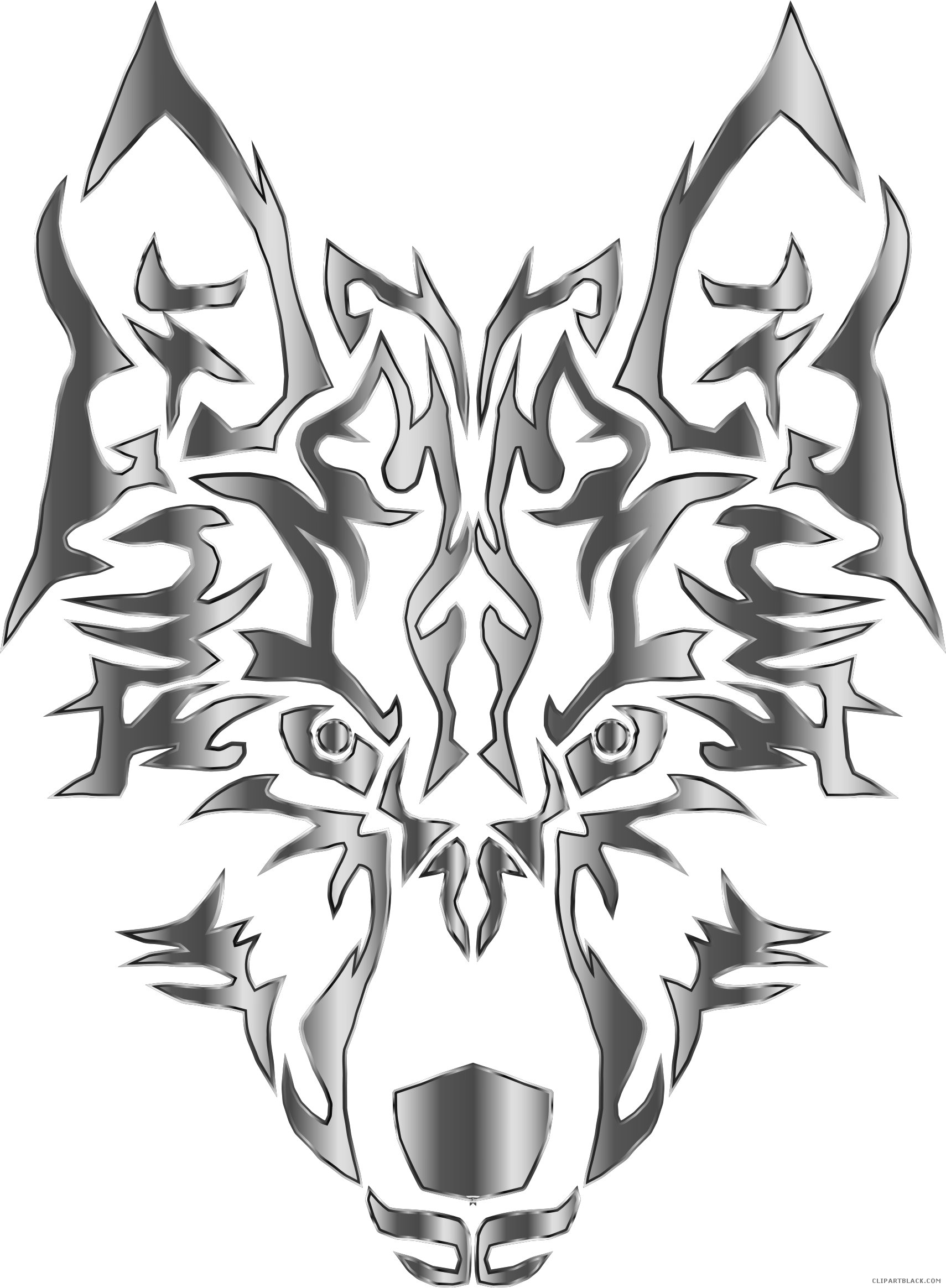 wolves clipart black and white
