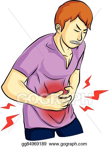 Eps illustration stomach pain. Hurt clipart gastric
