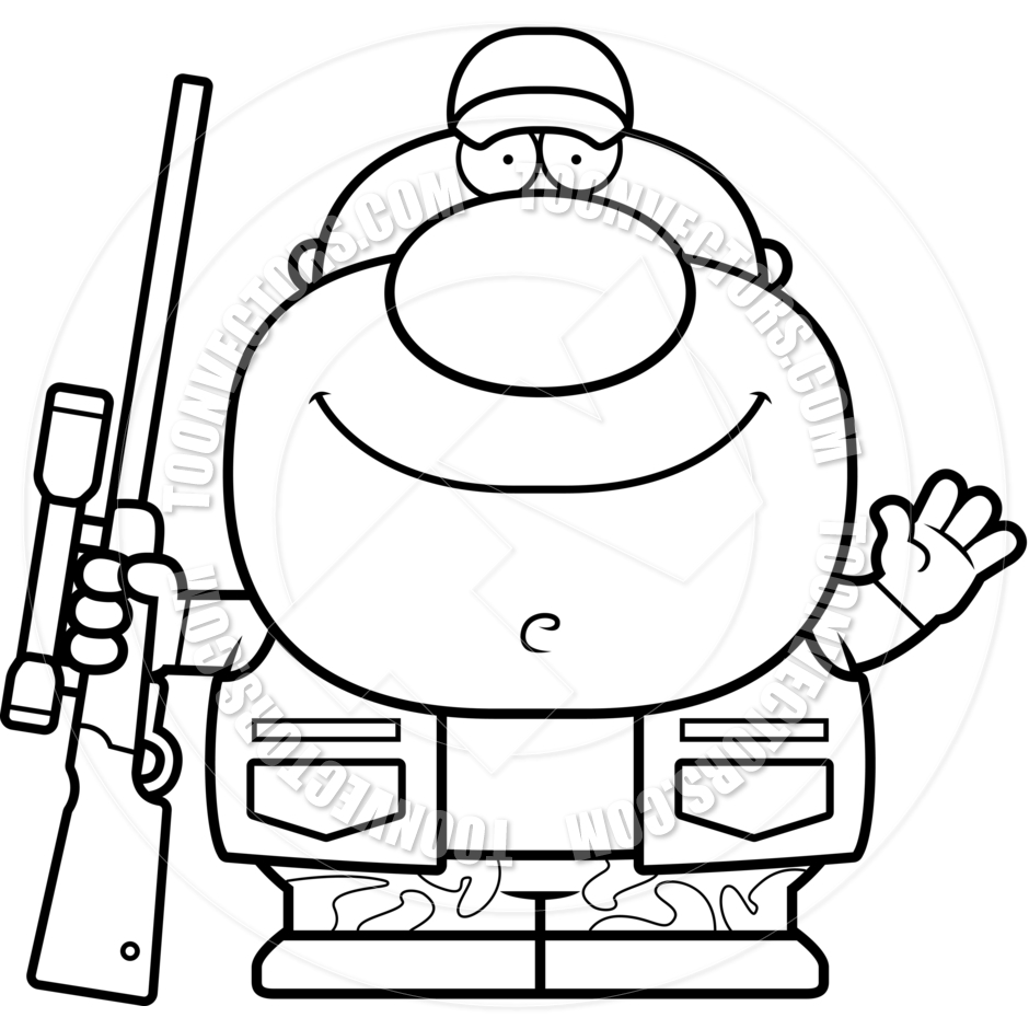 hunting clipart black and white