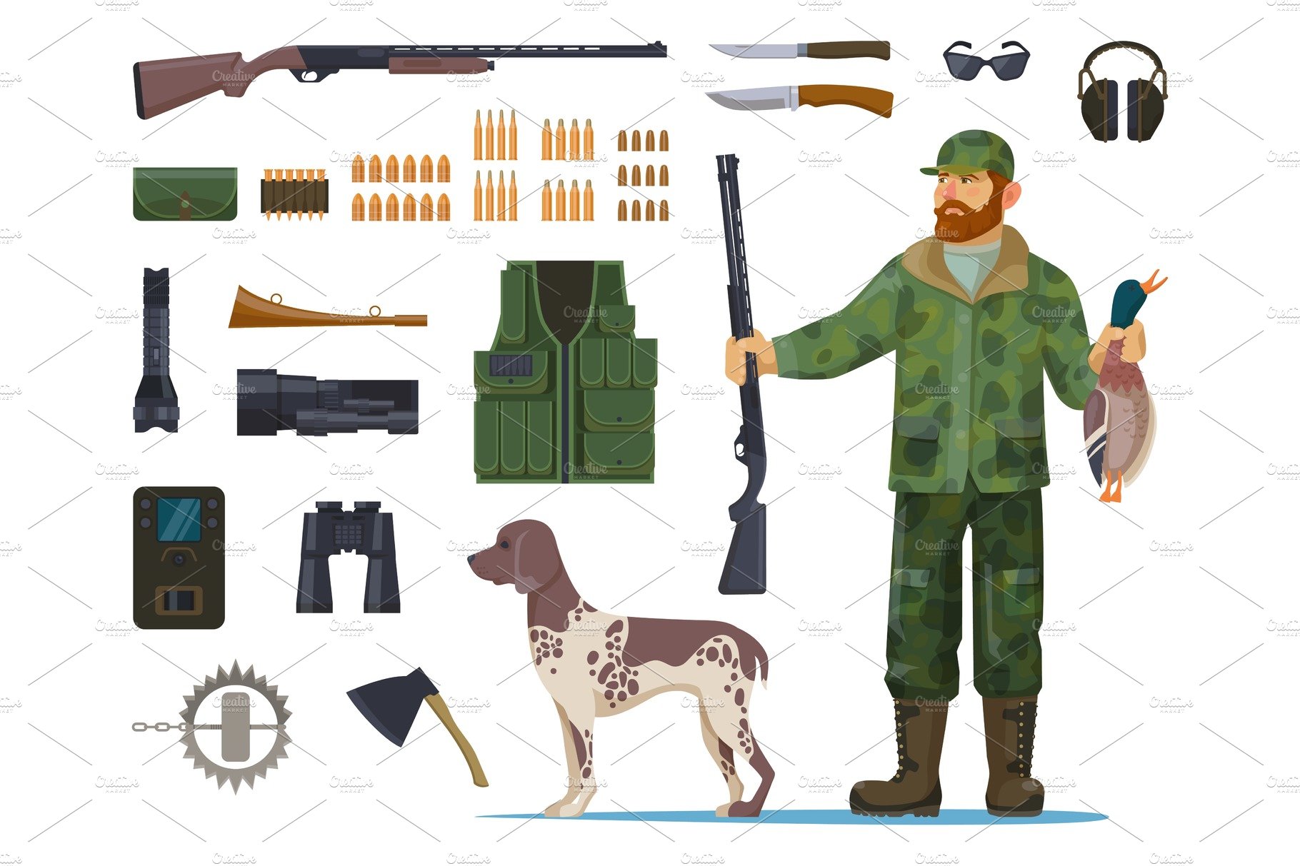 hunter clipart hunting equipment