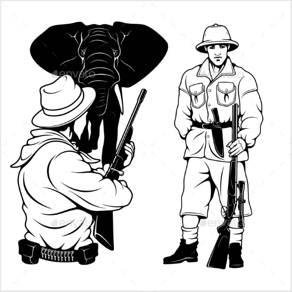 Hunting clipart safari hunter. Download for free png