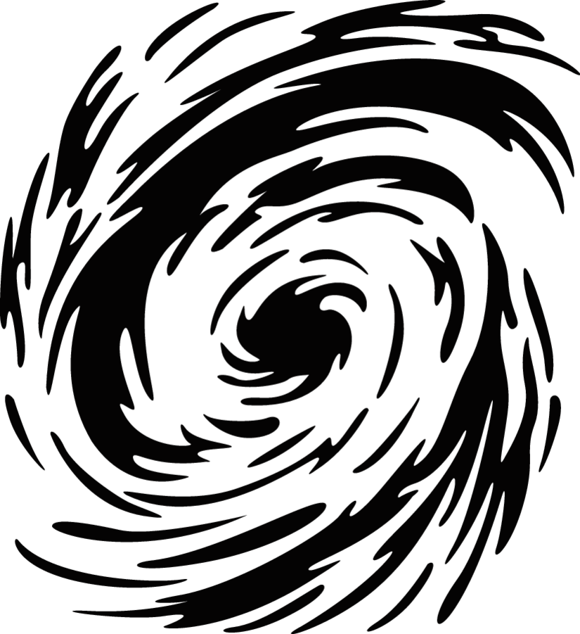 hurricane clipart black and white