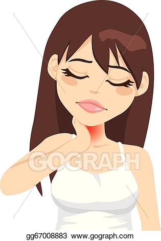 Vector stock woman having. Neck clipart aching