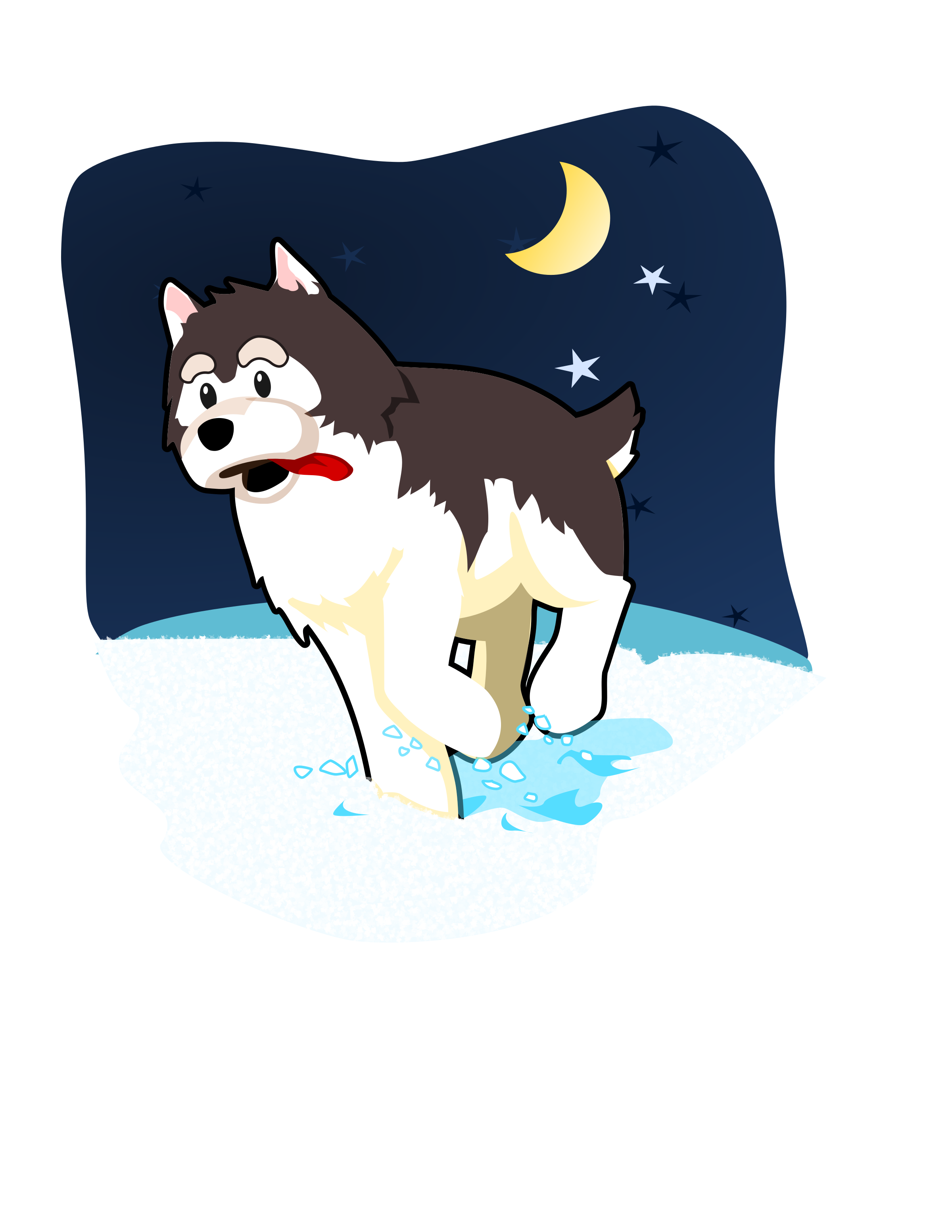 Winter clipart puppy. Husky playing in the