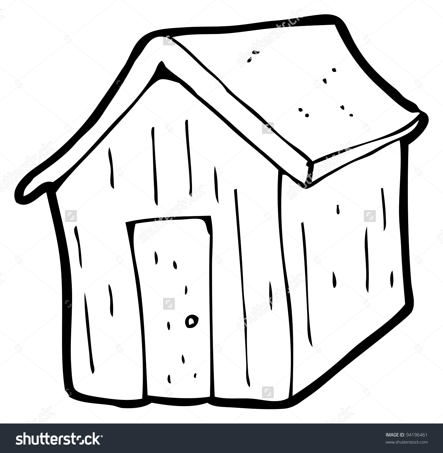 hut clipart black and white