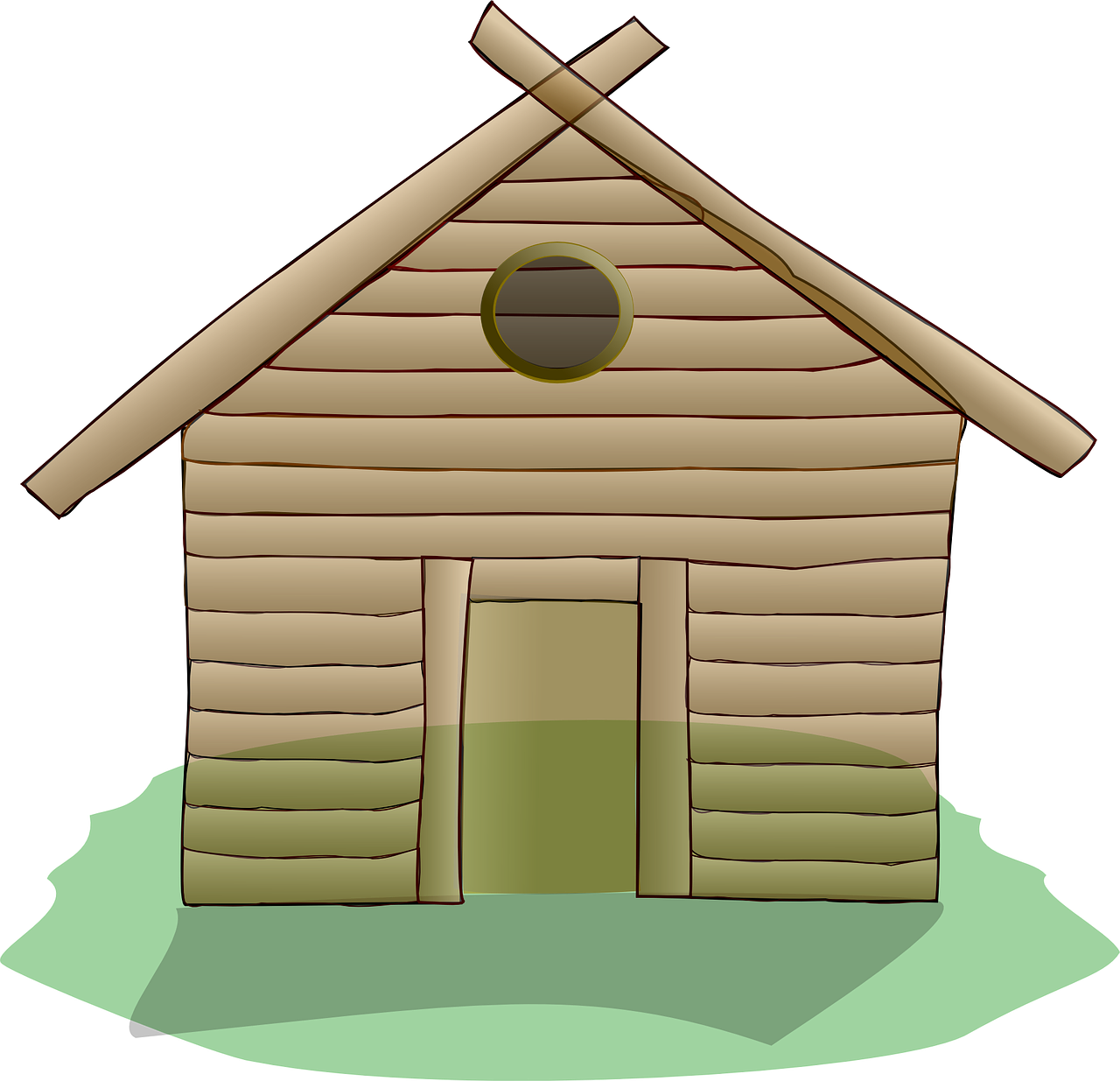 hut clipart brown house