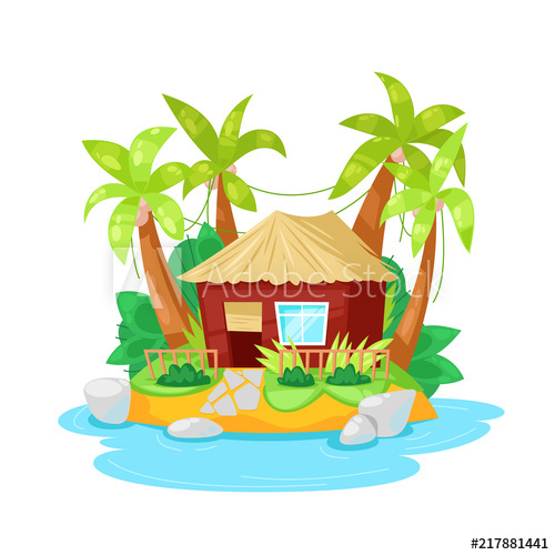 hut clipart island house