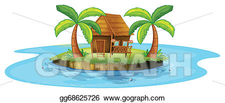 island clipart tropical house