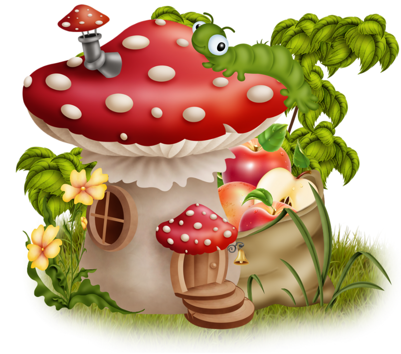 mushrooms clipart hut
