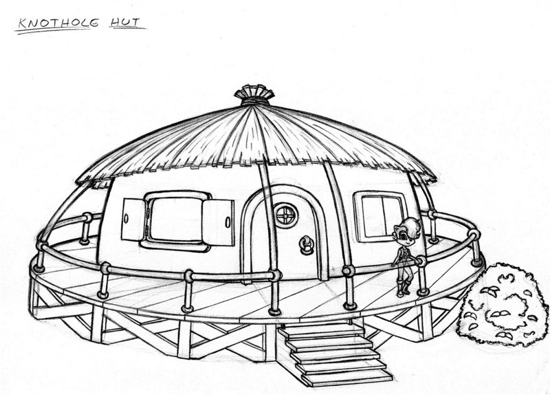 hut clipart sketch