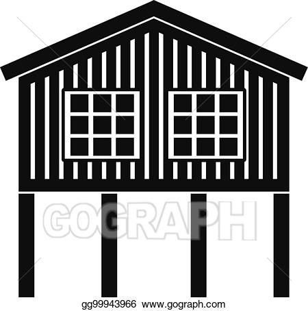 hut clipart stilt house