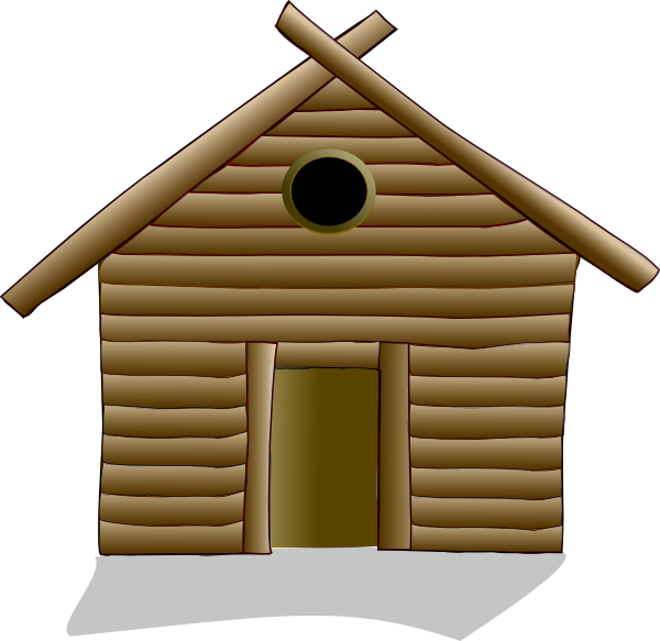 Hut clipart straw house. Brown building clip art