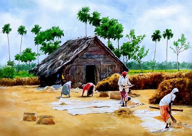 hut clipart village indian scene