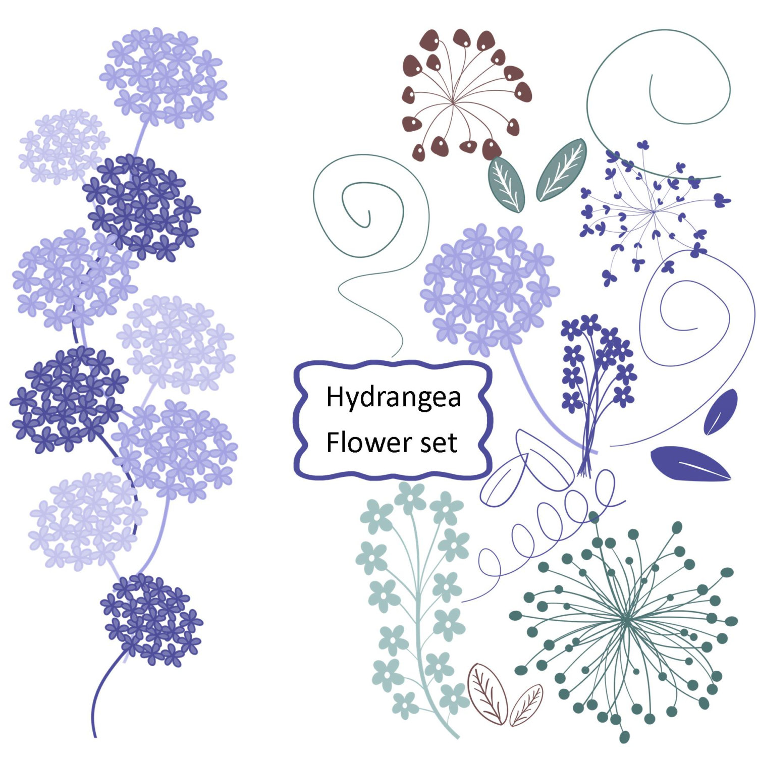 Free silhouette cliparts download. Hydrangea clipart vector