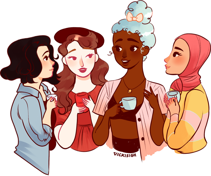 Her story ladies in. Teen clipart literature circle