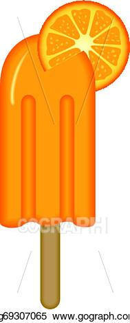Vector stock cream stick. Ice clipart orange