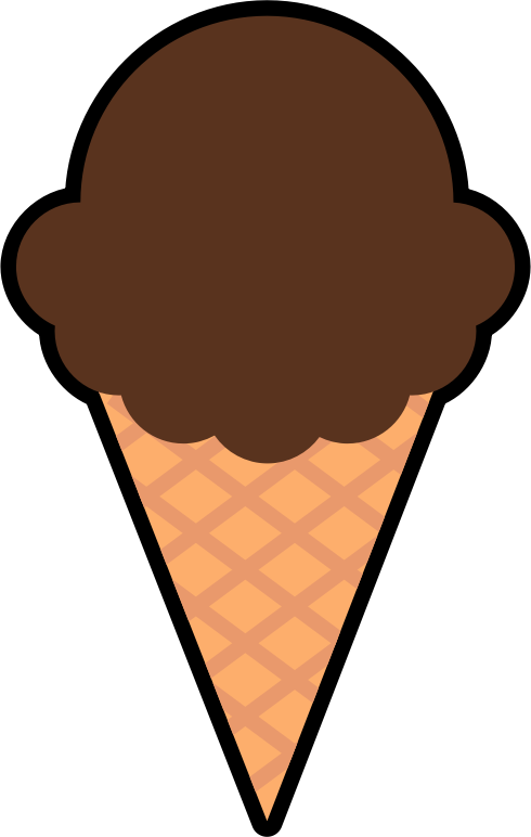 Chocolate cream cone medium. Ice clipart simple