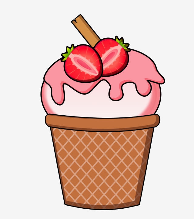 Icecream clipart strawberry. Ice cream pattern sticker