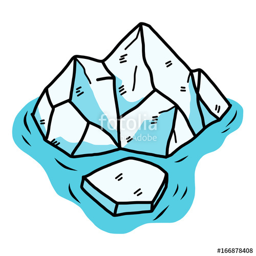 Iceberg clipart drawn. Cartoon vector and illustration
