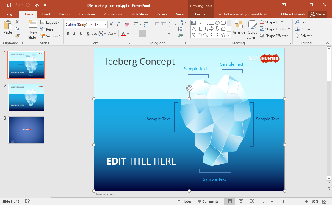 Tip of the template. Iceberg clipart powerpoint