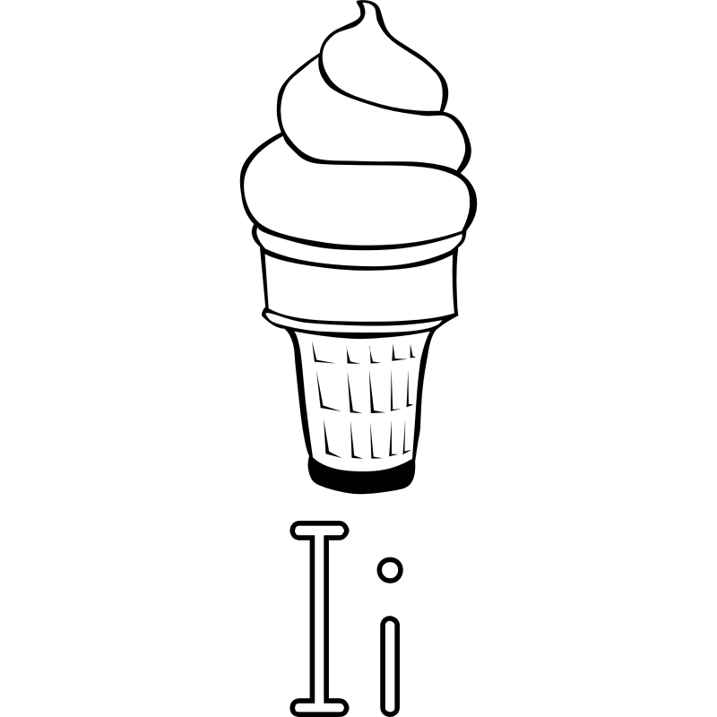 icecream clipart black and white