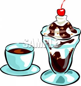 A ice cream panda. Icecream clipart hot fudge sundae