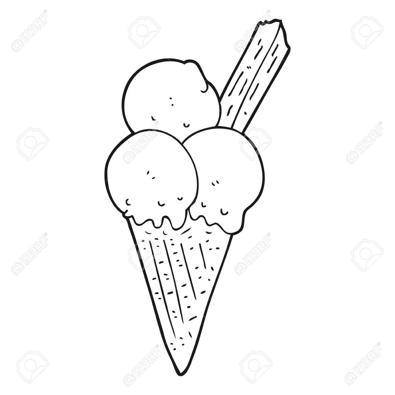 icecream clipart ice creamblack white