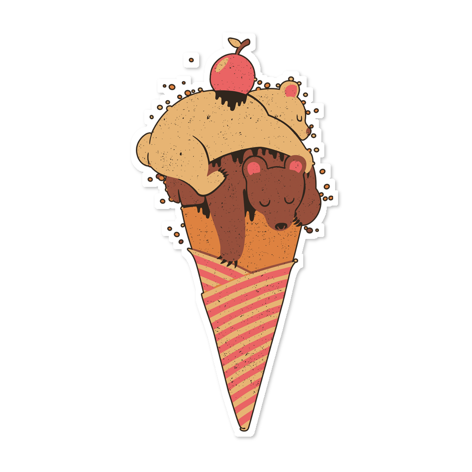 Ice cream bears summer. Icecream clipart lick