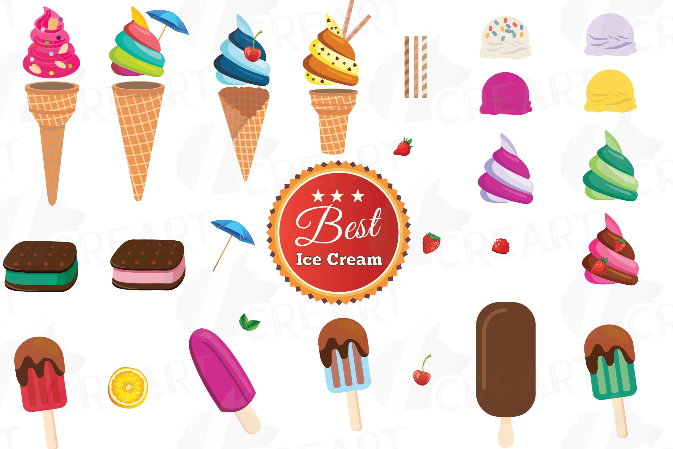 Party clipart icecream. Ice cream collection delicious