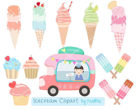icecream clipart pastel