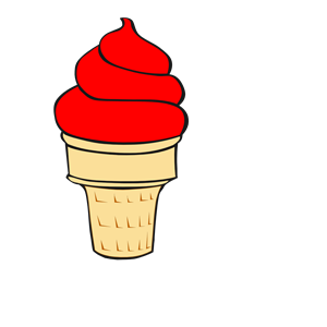 Soft serve ice cream. Icecream clipart red