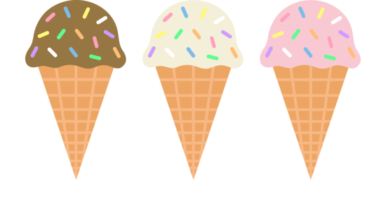 Icecream clipart three. Chocolate vanilla and strawberry