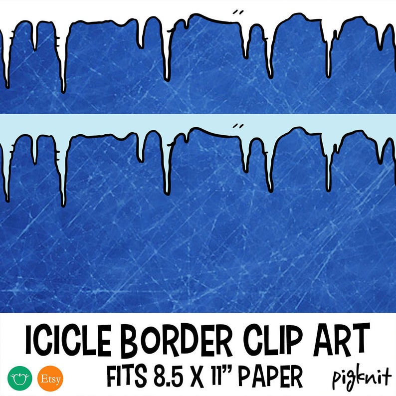 Icicle border printable digital. Icicles clipart frame