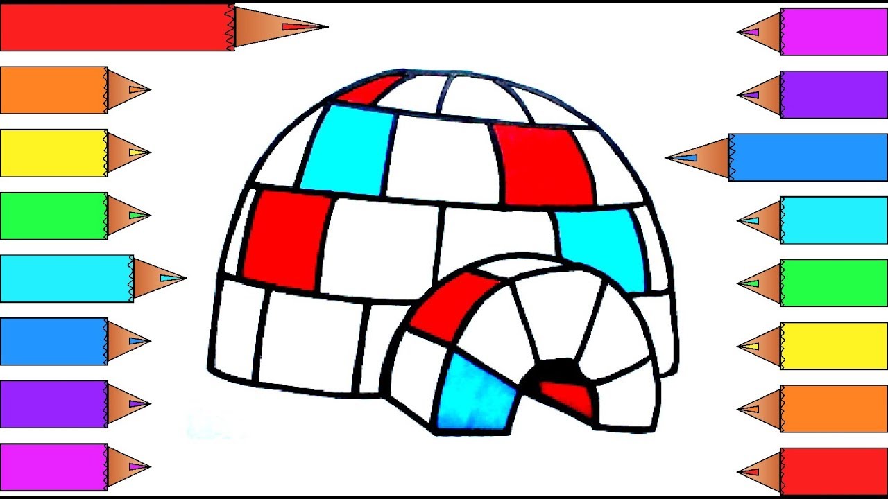 igloo clipart colour